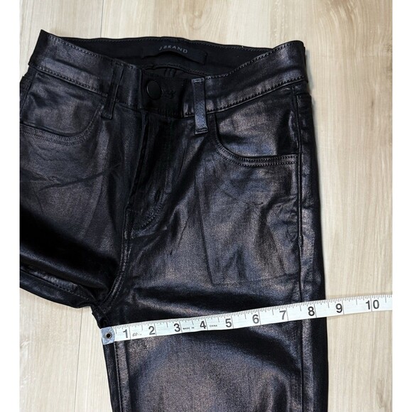 J BRAND MARIA High Rise Skinny Leg Faux Leather/Coated in Galactic Black 24x25 - Picture 16 of 16
